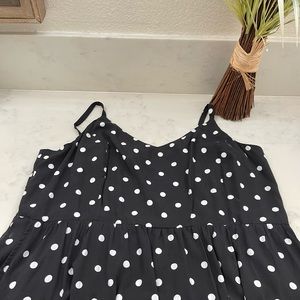 Old Navy black white polka dot cami dress